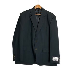 Edwards 2-Button Blazer Suit Jacket Sport Coat Textured Woven Blue Navy 42R